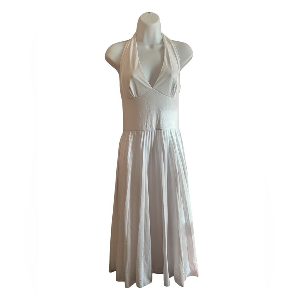 Chic White Backless Halter Dress